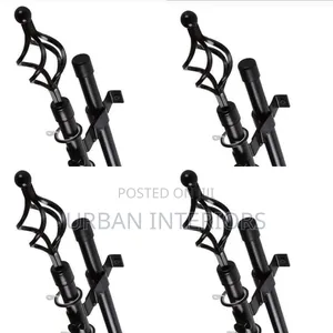 Double Curtain Rods.Black Adjustable Curtain Rods 