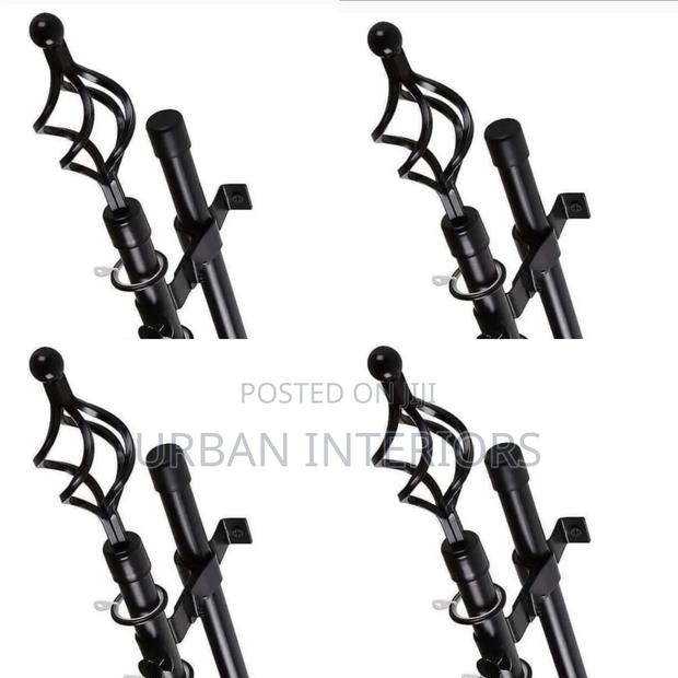 Double Curtain Rods.Black Adjustable Curtain Rods 