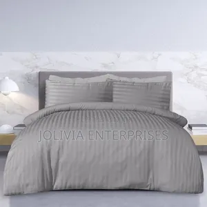 Hotel Quality Light Grey Striped Binded Duvet 6*7