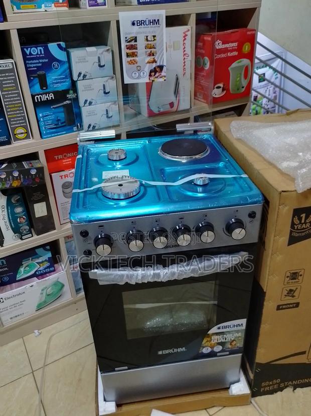 Bruhm 50*50(3gas + 1 Hotplate) Standing Cooker