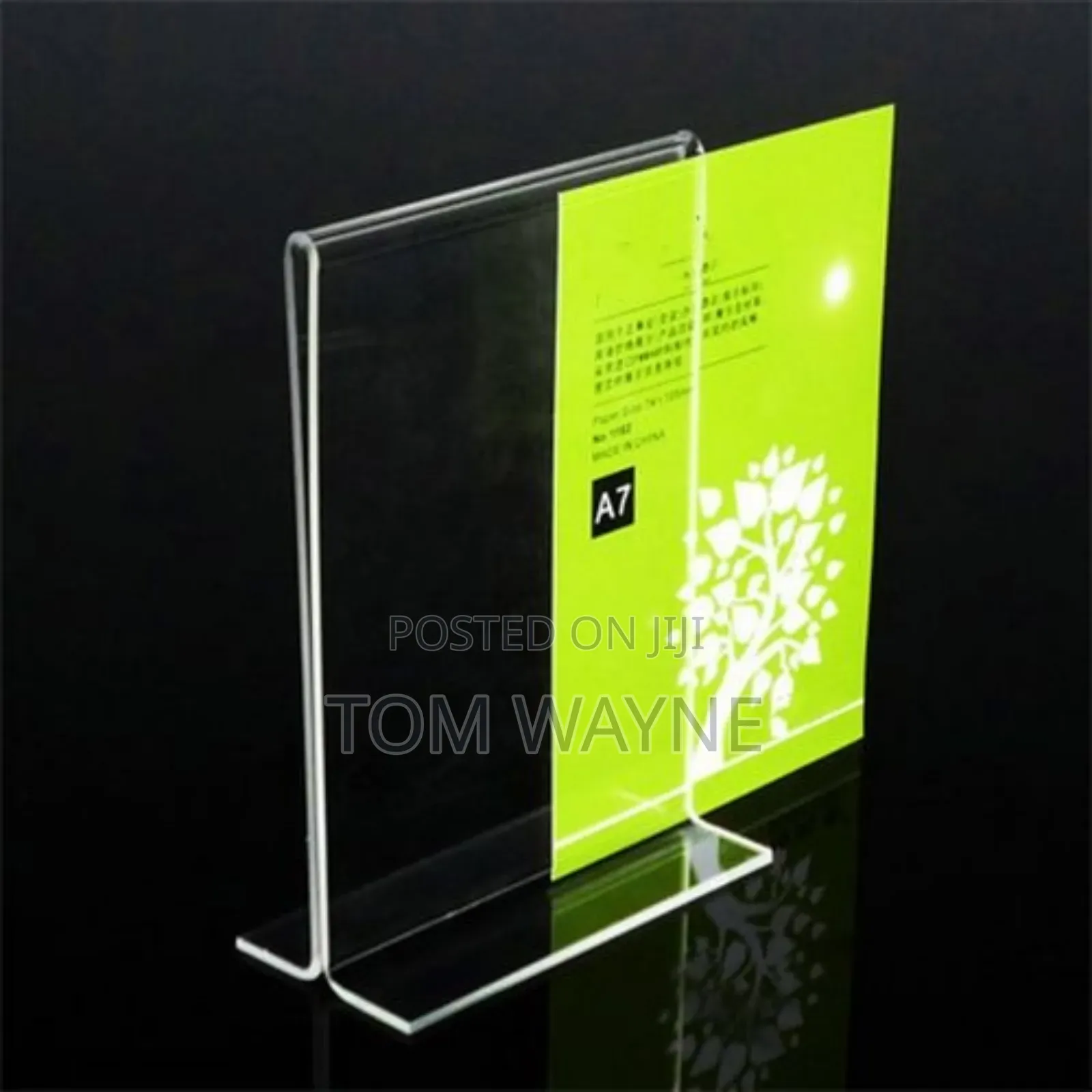Clear Restaurant Table Menu Display A5 Size