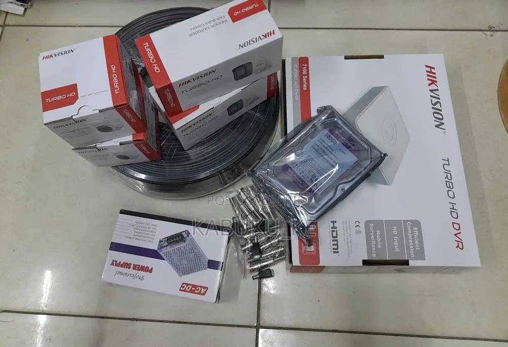 Four Hikvision Full Hd (2mp) 4 CCTV Camera Hd DVR Full Kit