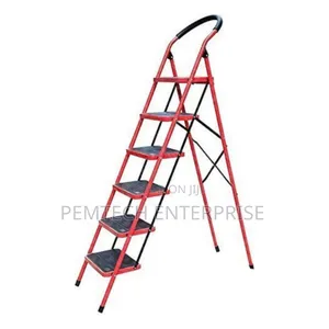 Ladder a Type Red Steel 6 Step