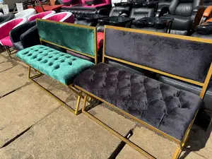 Black Velvet Waiting Chair/Bench