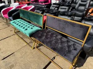 Black Velvet Waiting Chair/Bench