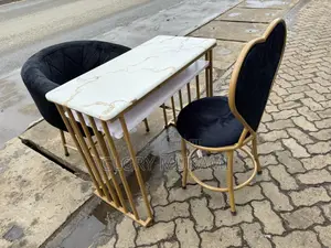 Black Gold Manicure Chairs And Table
