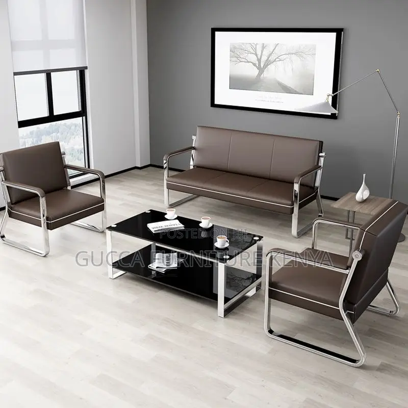 Sofas:5-Seater Scratch-Defiant Vinyl Leather Sofa Seating