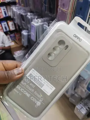Biruiqu for Oppo Reno 12 Anti Slip Silicone Case -Gray