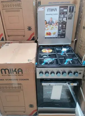 Mika 50×60 Silver Black Staineless 3+1 Standing Cooker