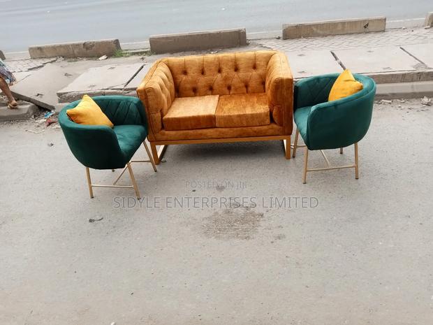 2 Styling Seat ,2 Seater Sofa and Marble Coffee Table - thumbnail 3