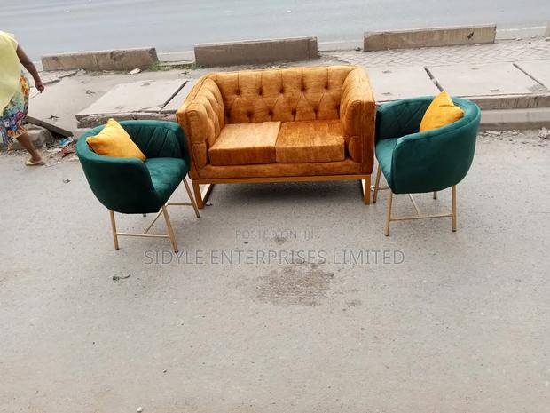 2 Styling Seat ,2 Seater Sofa and Marble Coffee Table - thumbnail 4
