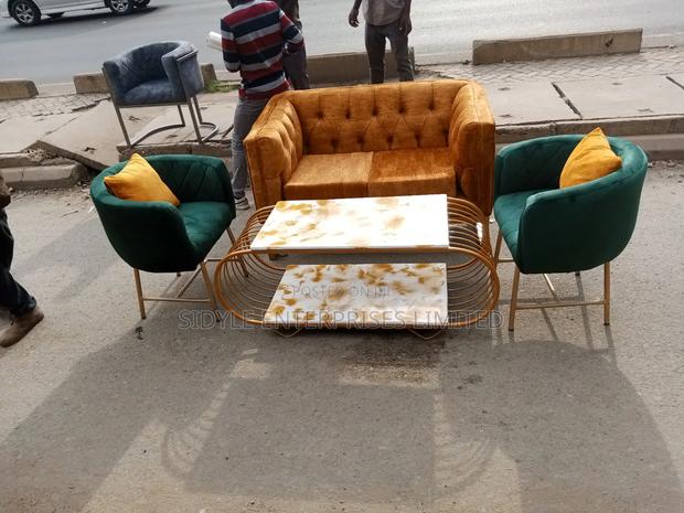 2 Styling Seat ,2 Seater Sofa and Marble Coffee Table - thumbnail 5