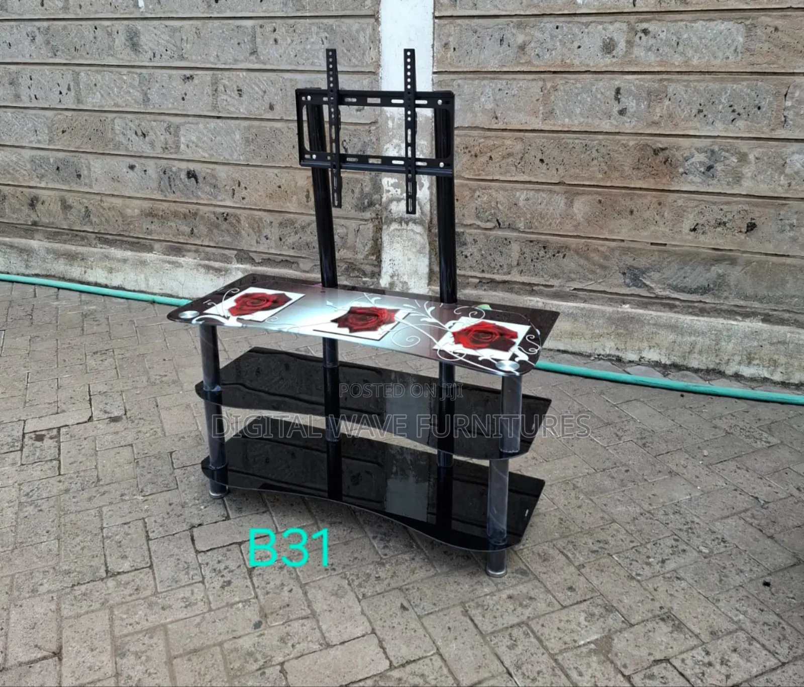 Glass Tv Stand B31:Black