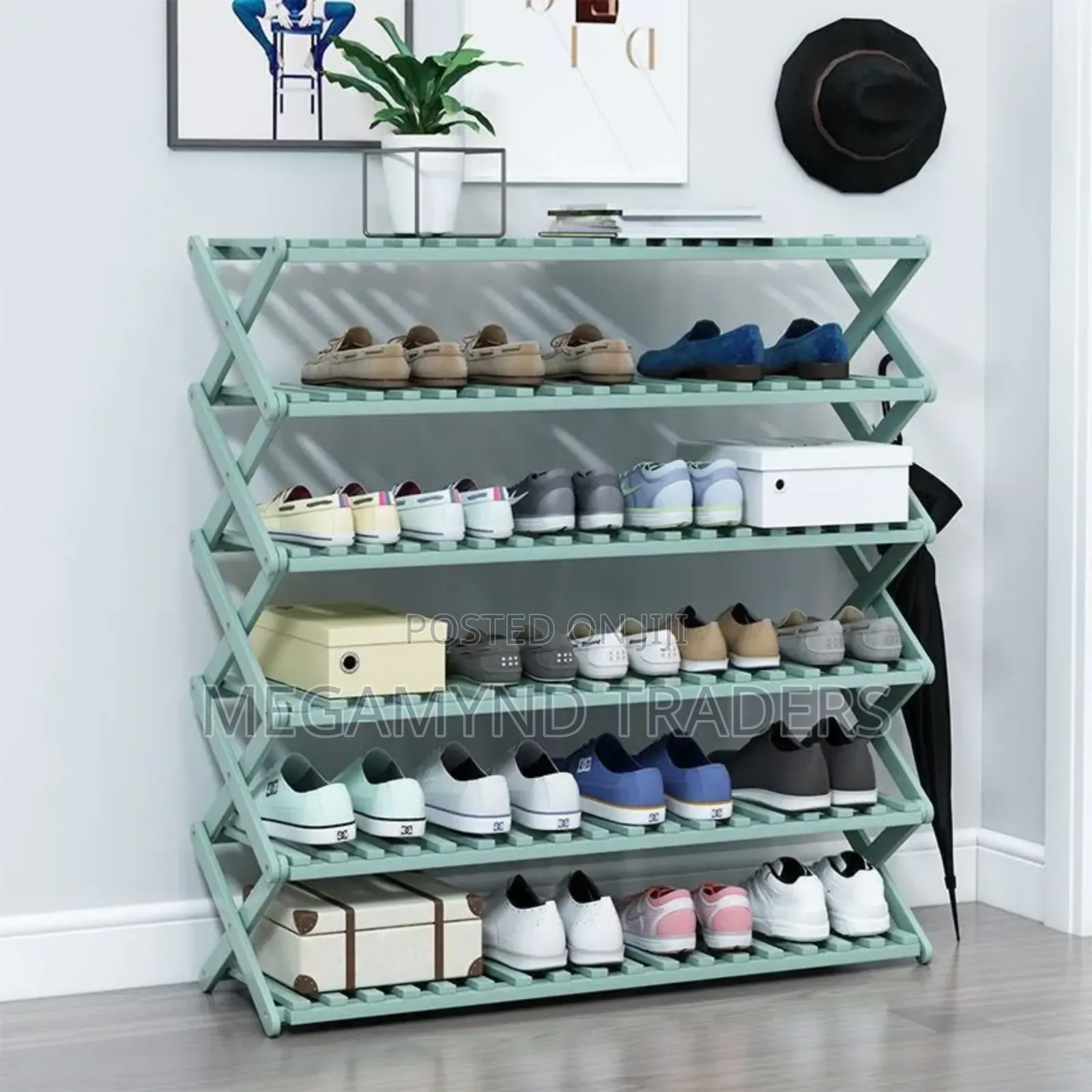 6 - Layer Bamboo Shoe Rack/Foldable Shoe Rack