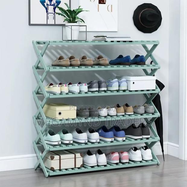 6 - Layer Bamboo Shoe Rack/Foldable Shoe Rack - thumbnail 5