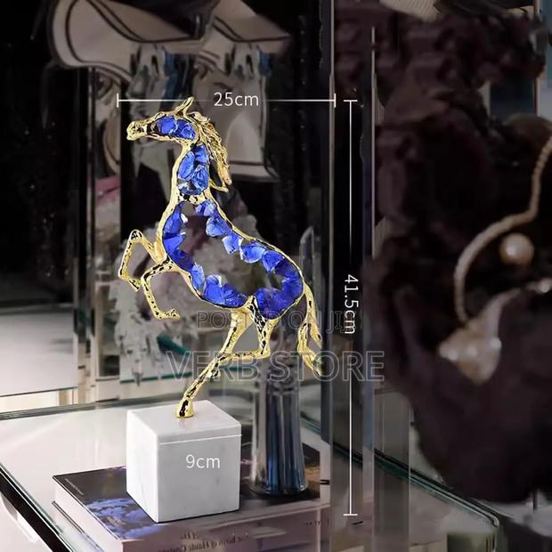 Luxury Modern Crystal Horse Statue Sculpture, - thumbnail 2