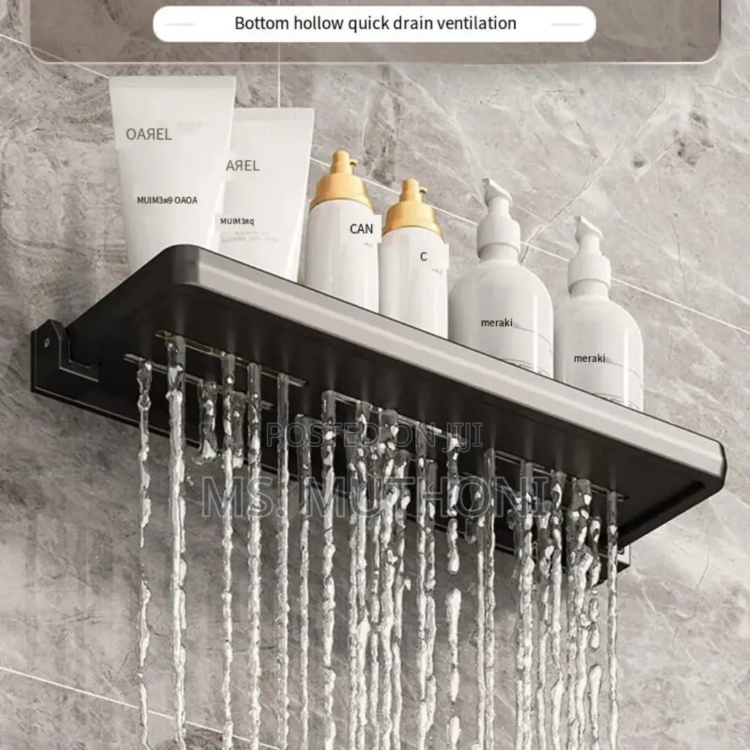 Aluminum Foldable Shelf Space Saving Shower Rack Organizer