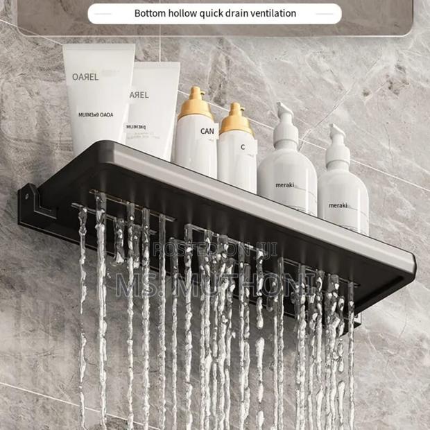 Aluminum Foldable Shelf Space Saving Shower Rack Organizer - main view