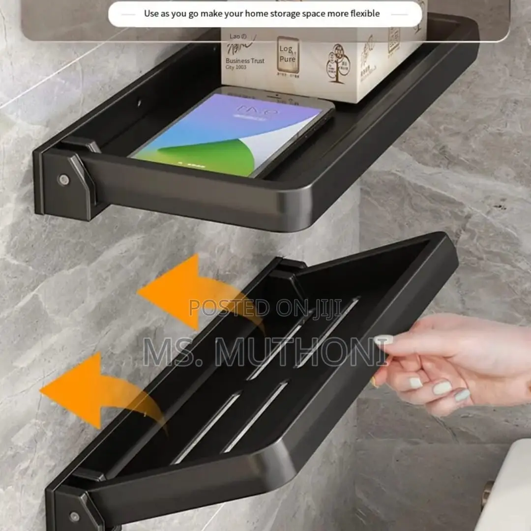 Aluminum Foldable Shelf Space Saving Shower Rack Organizer
