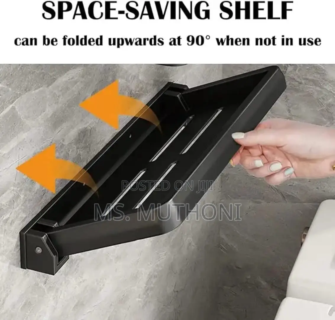 Aluminum Foldable Shelf Space Saving Shower Rack Organizer