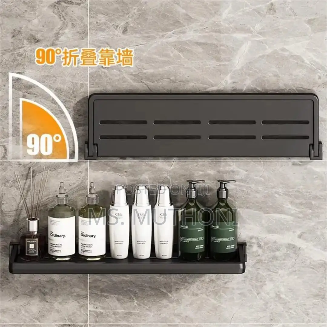 Aluminum Foldable Shelf Space Saving Shower Rack Organizer
