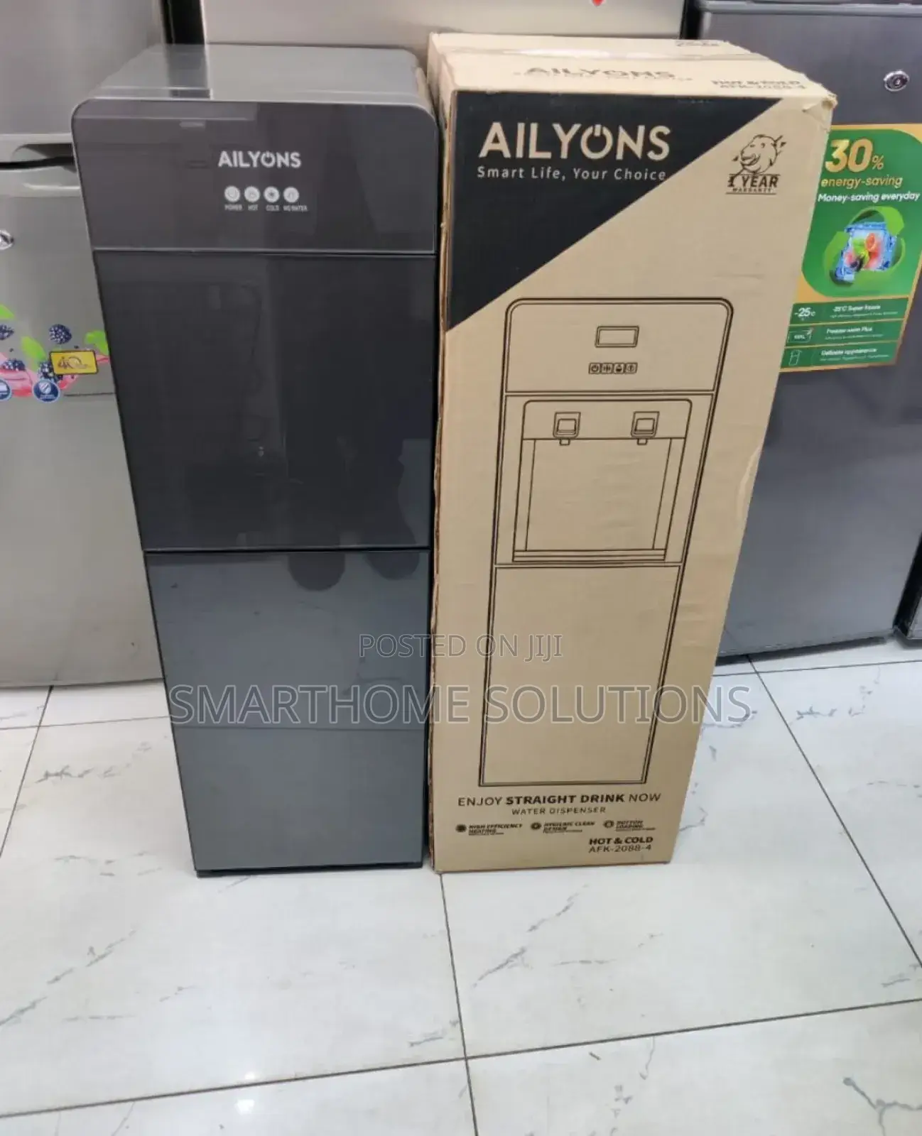 Black Ailyons Bottom Load Dispenser Hot + Normal A/H-wd