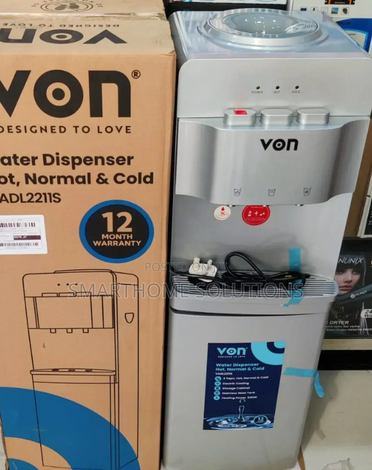 Silver Von Dispenser 3taps Hot, Normal And Cold Vanw-3t