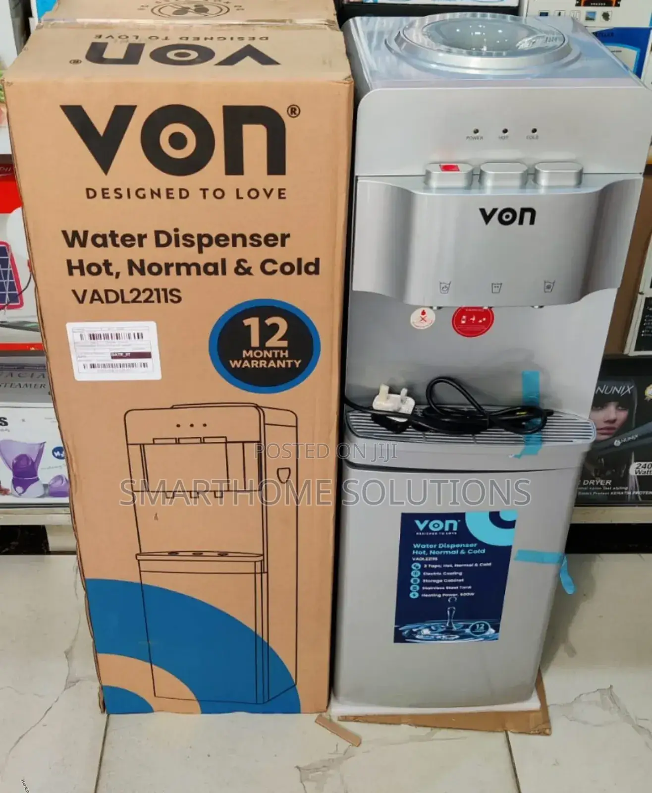 Silver Von Dispenser 3taps Hot, Normal Cold Vanw-3t