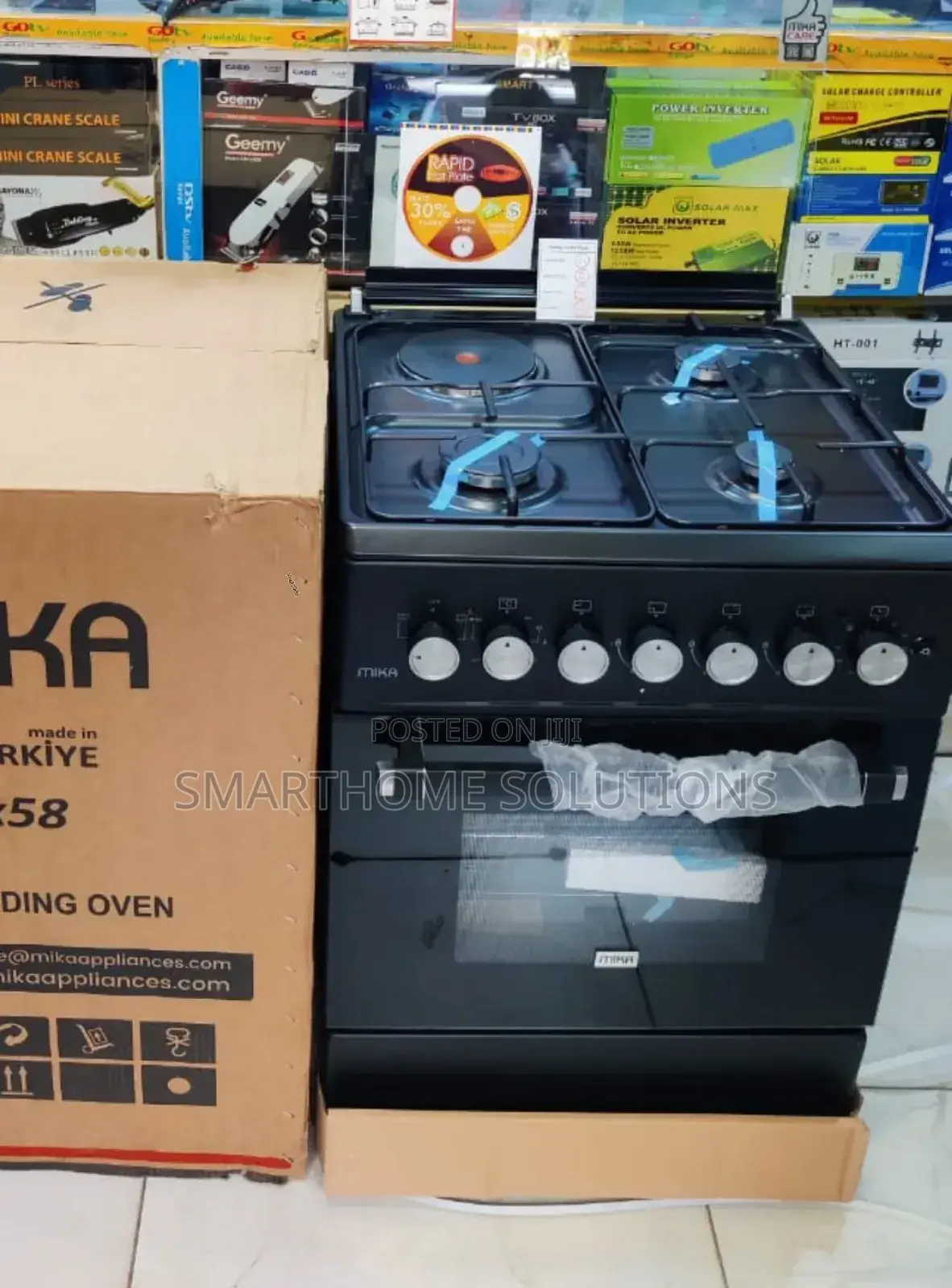 Black Mika Standing Cooker 3g+1e, 58cm X58cm Mg/58