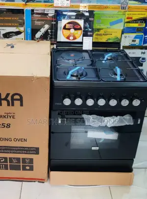 Black Mika Standing Cooker 3g+1e, 58cm X58cm Mg/58