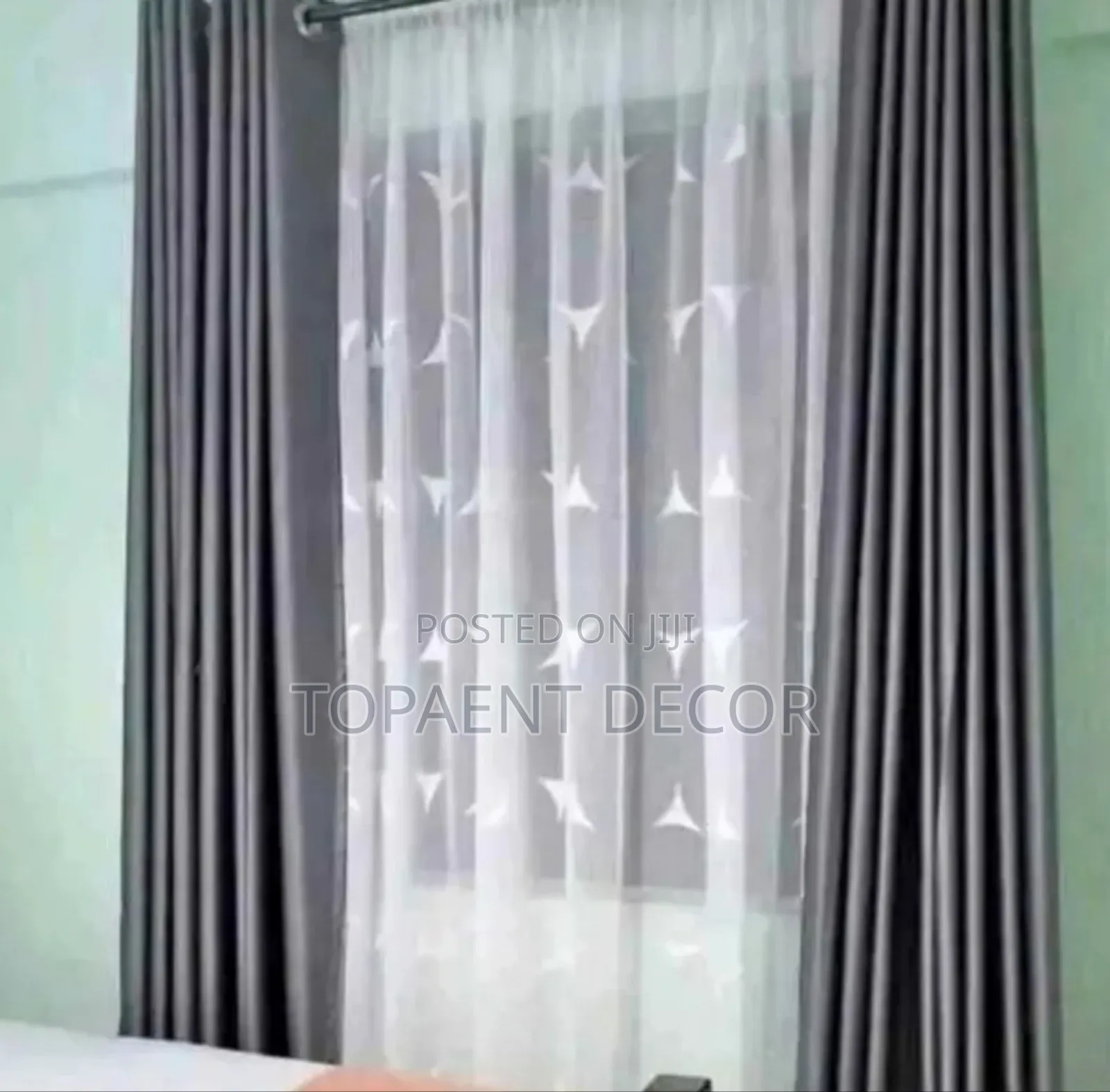 Silver Grey Two Piece Window Curtains