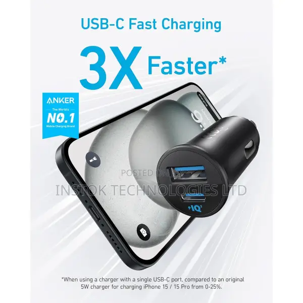 Anker Car Charger 30w 2 Ports