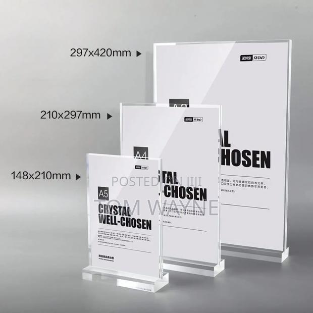 Acrylic Clear Menu Stands A5 Size - main view