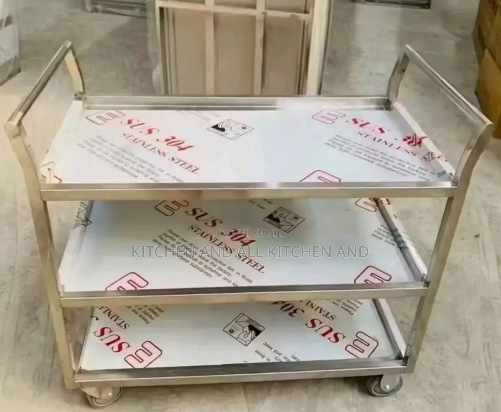 3 Tier Stainless Steel Cafeteria Trolley