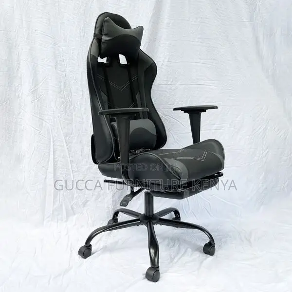 Office Chairs: Modern Black Grey Gaming Leather Chair