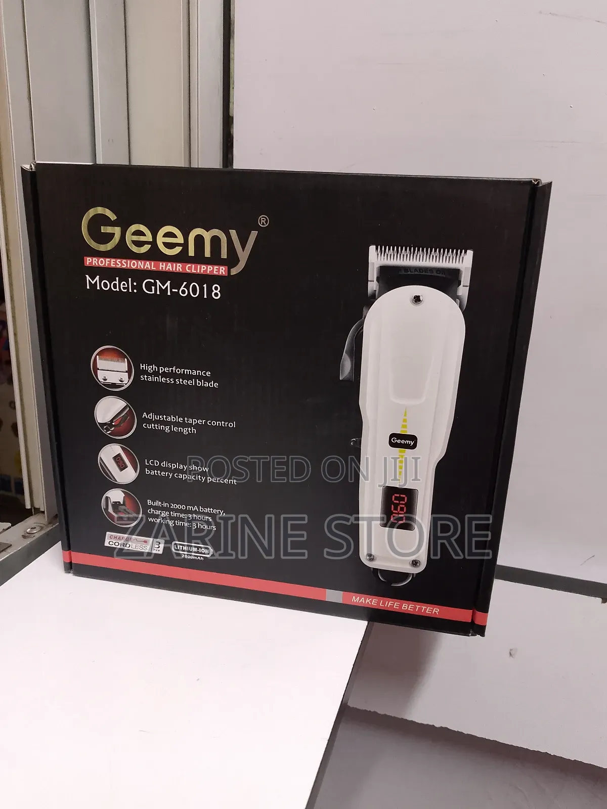 Geemy Rechargeable Professional Clipper With Blade Stainless