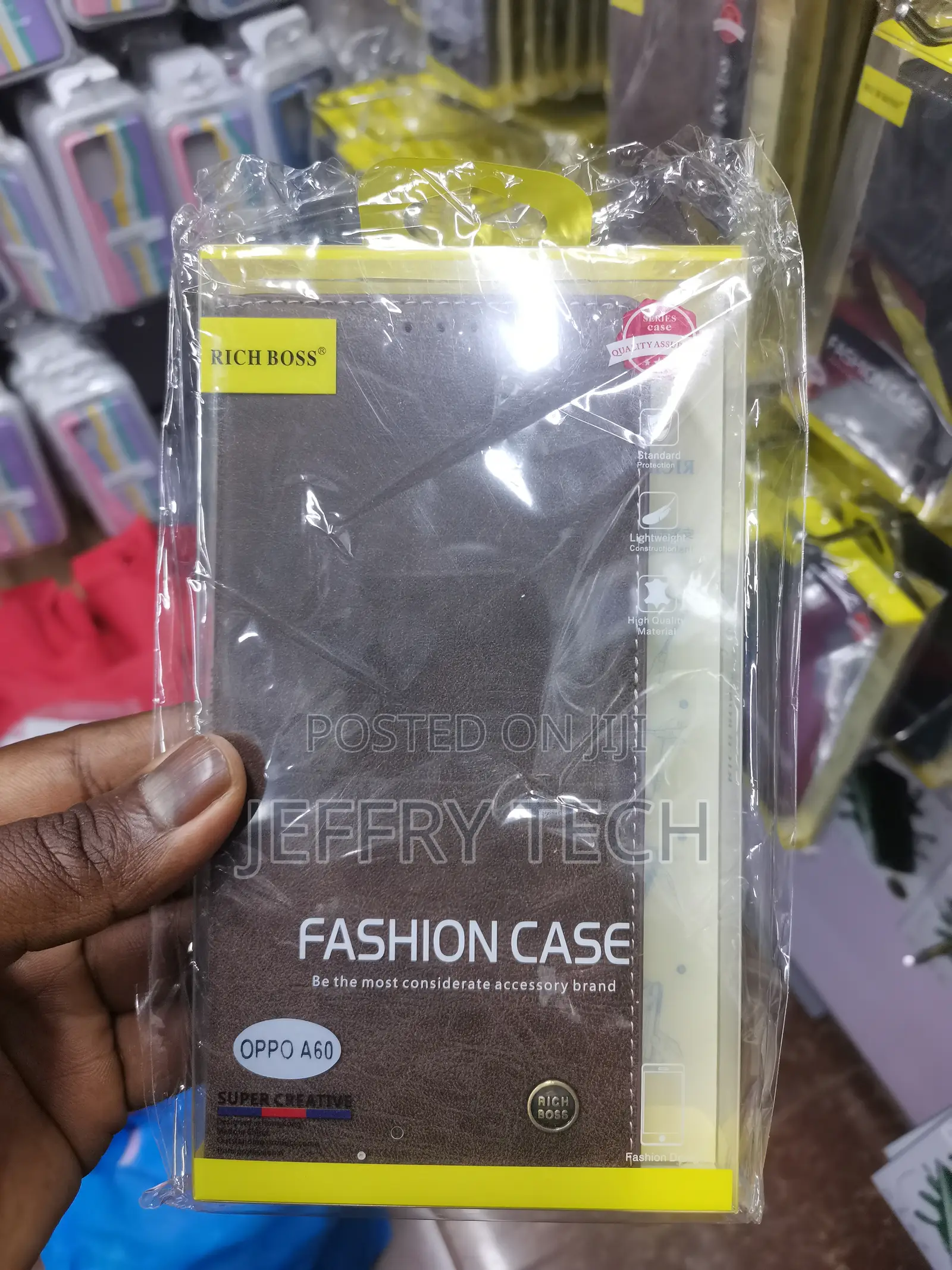 FZZSZS Flip Richboss Leather Case for Oppo A60 -Brown