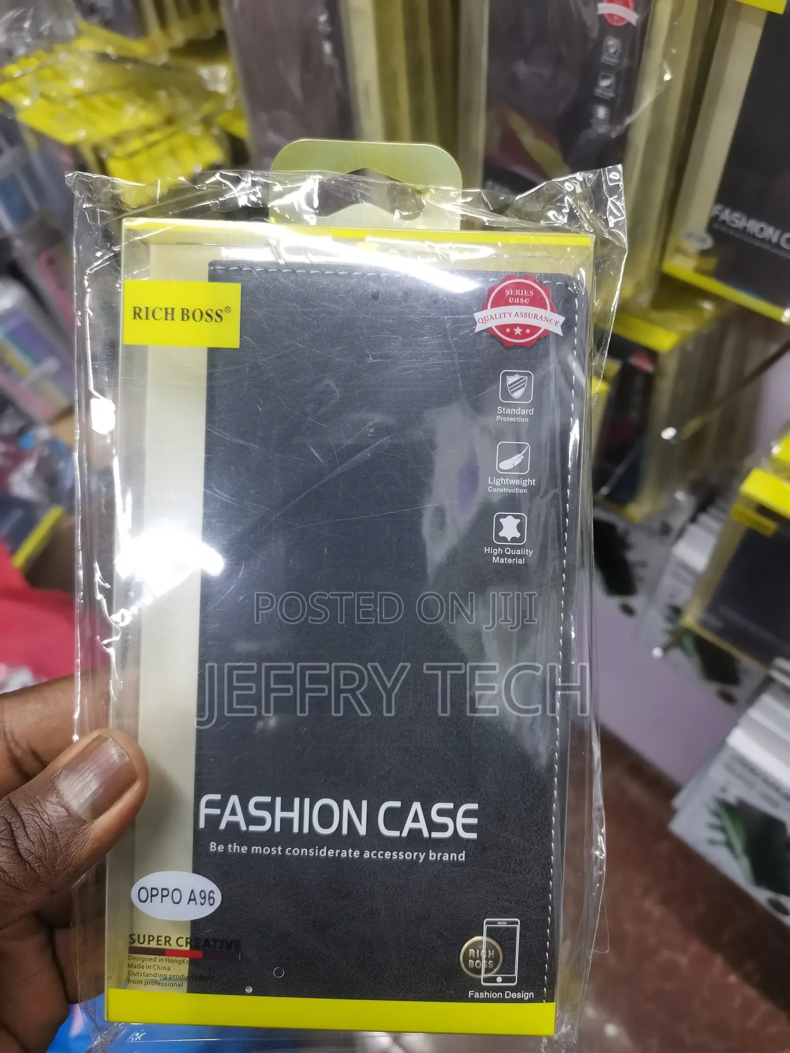 Hualubro Oppo A96 Book Folio Flip Leather Case -Black