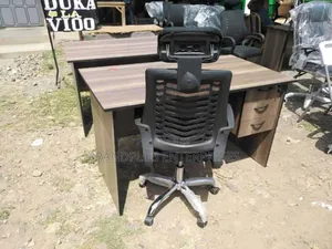 Office Desk And Secretarial Headrest Chair