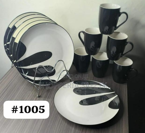 12 Pieces Black Breakfast Set - main view