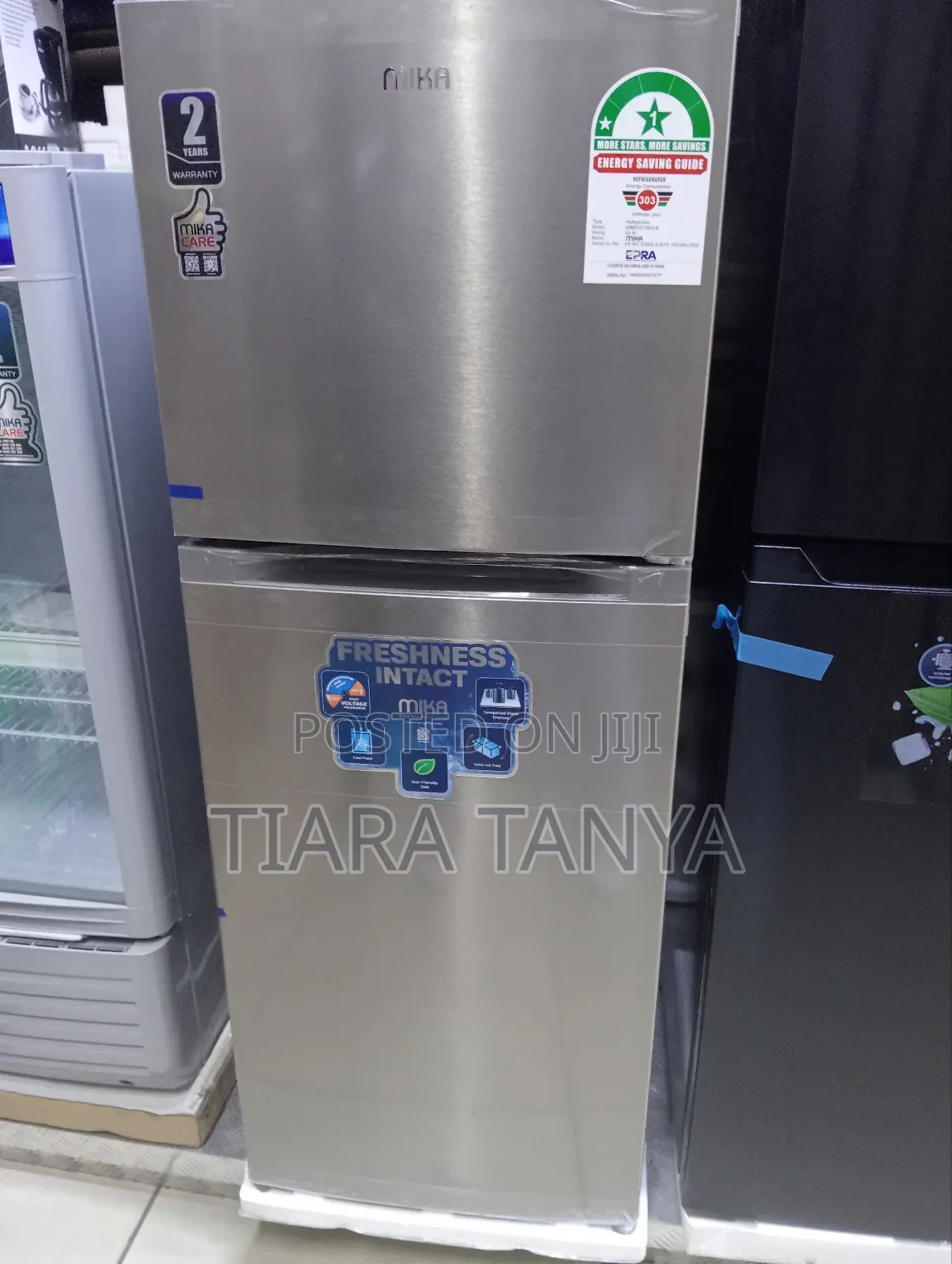 Mika 138l Double Door Fridge