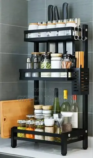 3 Layer Spice Rack With a Chopping Board and Spoon