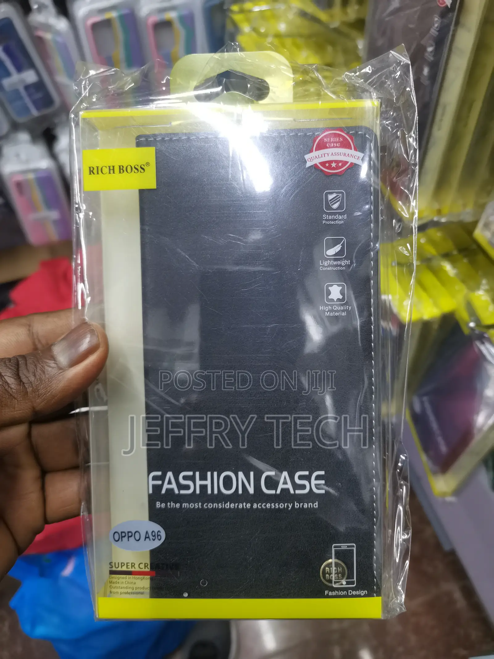 Viraj Dual Shade Richboss Leather Flip Cover for Oppo A96