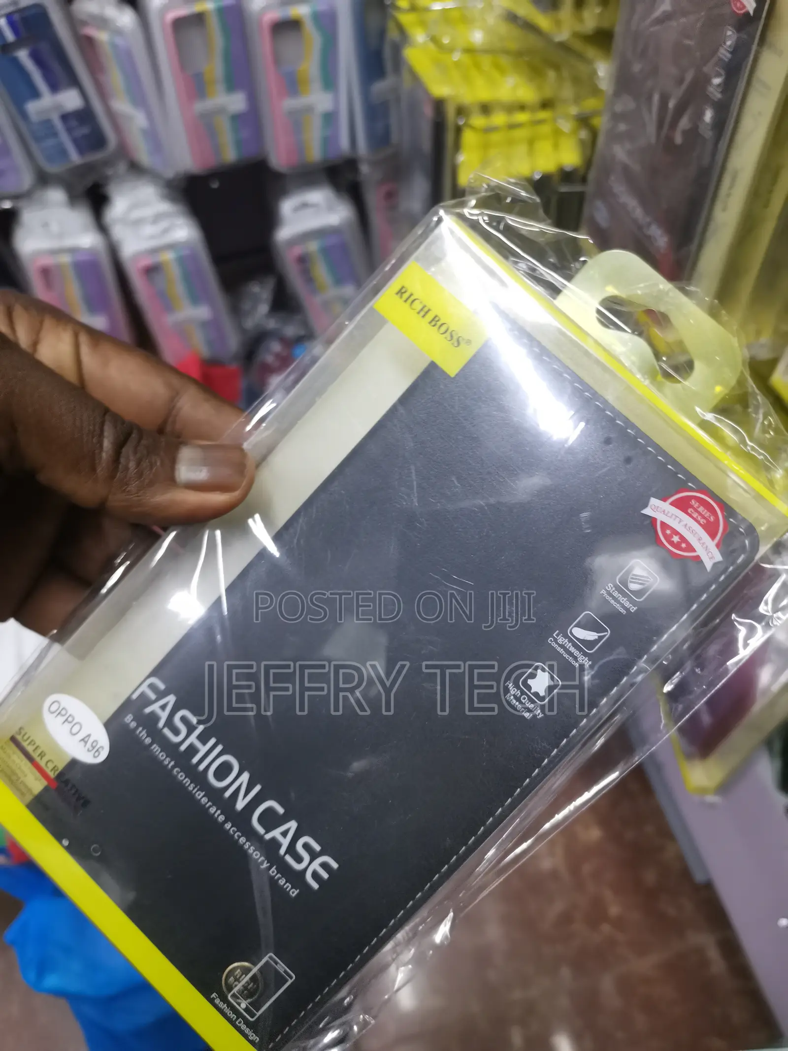 Viraj Dual Shade Richboss Leather Flip Cover for Oppo A96