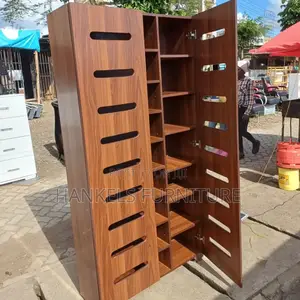 Modern Dark Walnut Shoe Rack