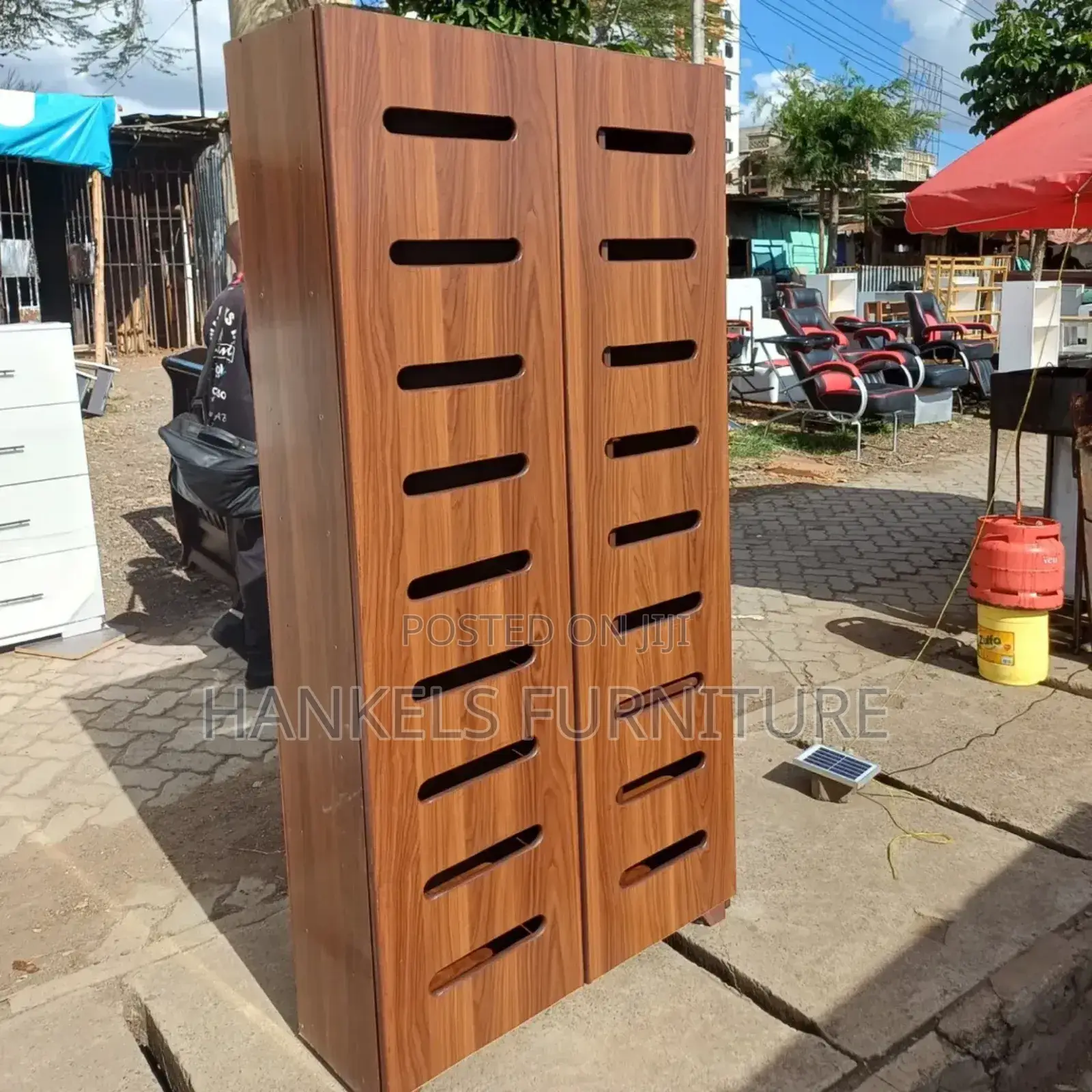 Modern Dark Walnut Shoe Rack