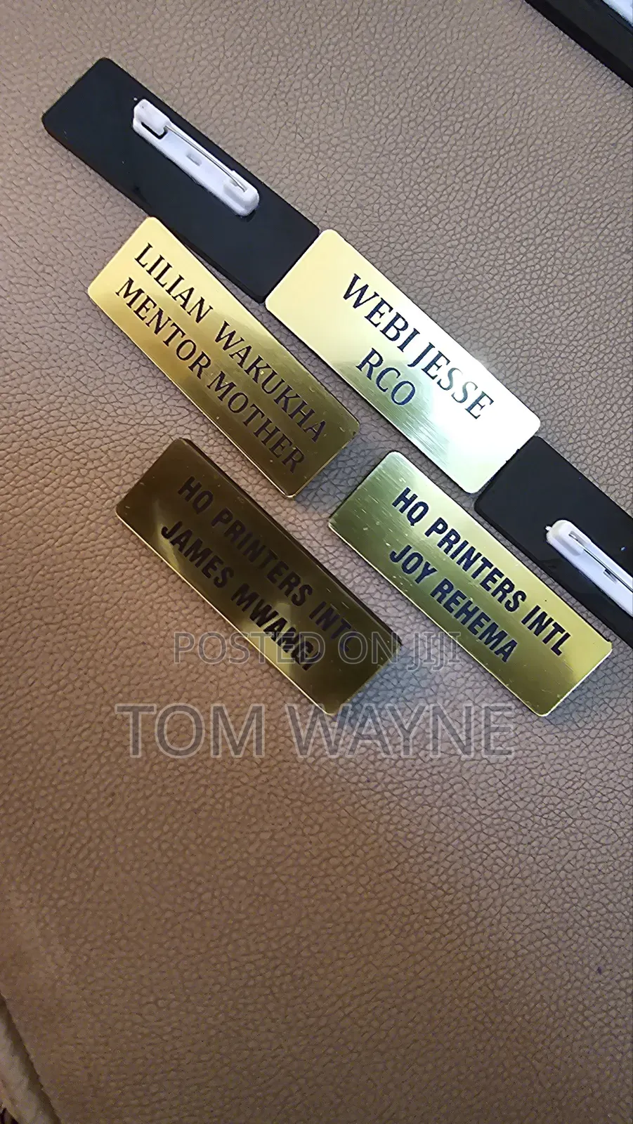 Golden Name Tags