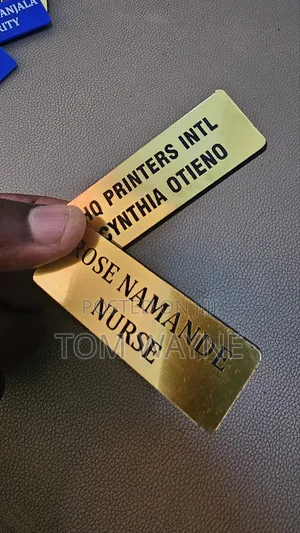 Golden Office Name Tags