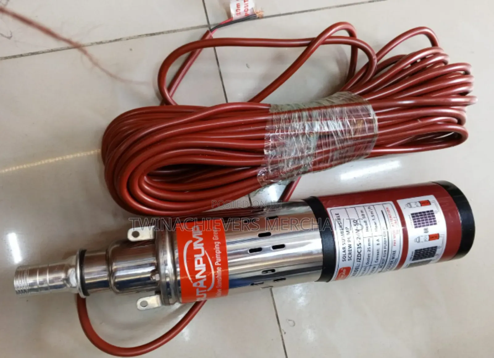 250w Solar Submersible Water Pump 50m 1500l/Hr