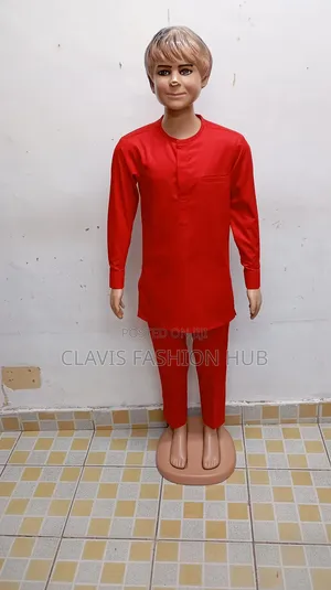 Boys Red African Suit